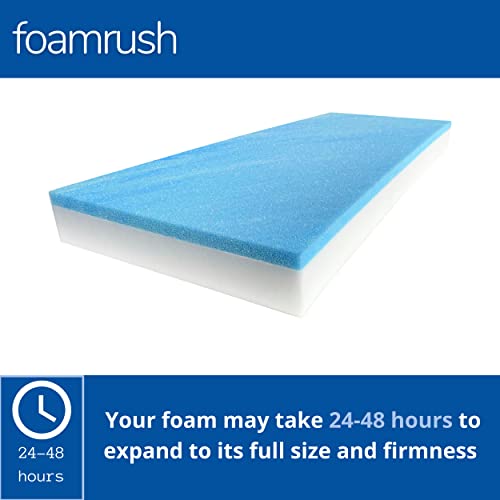 FoamRush 4" x 24" x 80" Gel Memory Foam Bench Cushion Replacement Medium Firm (Upholstery Foam, Seat Replacement, Upholstery Sheet, Foam Rubber Padding, Couch, Sofa Cushion, Mattress) Made in USA - size: 4" x 24" x 80"