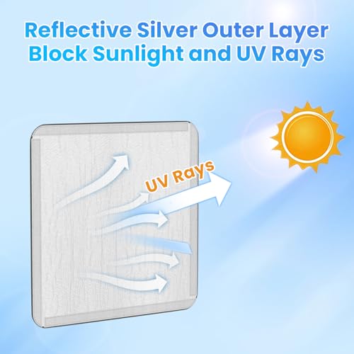 Safoner RV Roof Vent Skylight Insulator Cover, Sun Blackout Fabric for Camper (16 x 16 inch)- Black - color: black