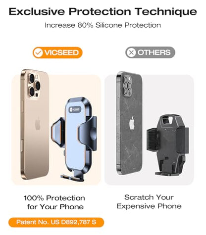 VICSEED Military-Grade Sturdy Car Phone Holder Mount, Upgraded Anti Shake Metal CD Slot & Air Vent Thick Case Friendly Phone Mount for Car Fit for iPhone 17 16 15 Samsung All Phones - color: Black