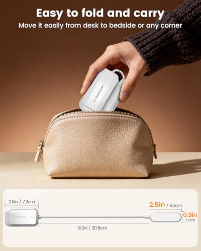 Glocusent 20 LED Reading Lights for Books in Bed, Eye Caring Reading Light, 5 Colors & 5 Brightness 3–100LM Dimmable, 1200mAh Rechargeable Book Light to 90H, Lightweight Clip on Light for Book Lovers - color: White