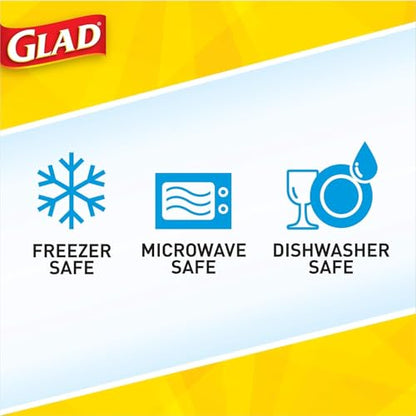 Glad GladWare To Go Snack Food Storage Containers with Lids, Medium Rectangle BPA Free Plastic with Built-In Dressing Cup for Salads and Snacks, Microwave Dishwasher Safe, 24 Oz, 4 Count - 2 Pack - size: 24 oz - 8 Count, style: Rectangle