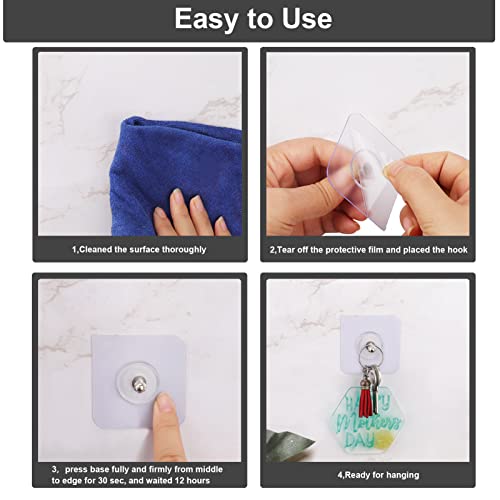 AIERSA 13 Pack Wall Hooks for Hanging,Screw Free Sticker for Mount Wall Shelf, 2 in 1 Reusable Adhesive Hooks Heavy Duty, Waterproof Rustproof and Oilproof for Kitchen, Bathroom, Home, Office(16mm) - color: 13 packs