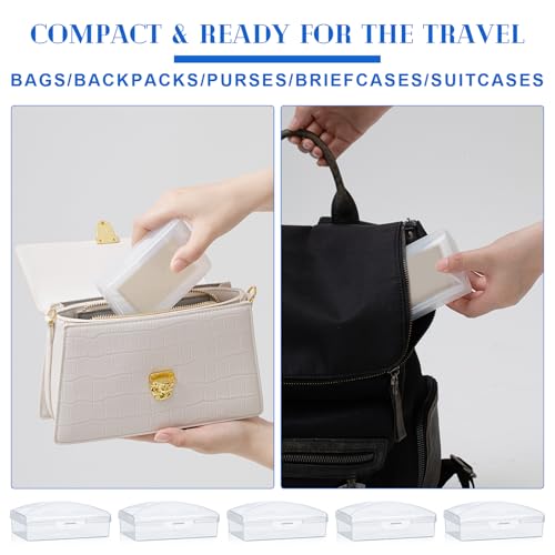 Reallnaive 24 Pcs Travel Soap Container Portable Plastic Soap Boxes Bulk with Lid Homeless Donations Bulk Gym Shower Tour Groups Hotel Outdoor Camping (White) - color: White
