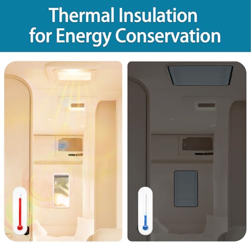 SUNICO 16.5" X 16.5" RV Door Window Shade Cover, Magnetic 100% Blackout Foldable RV Window Shades for Campers with Anti-UV Aluminum Foil Reflective & Cotton Insulation & Thicked Waterproof Fabric - color: beige