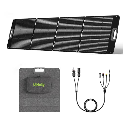 Portable Solar Panel 80 Watt for Power Station, IP67 Waterproof Foldable Solar Cell Solar Charger w/ XT60 Anderson DC 8mm 7909 5521 Connector for Camping, RV, Off Grid Living - color: Uirbxiy-80W
