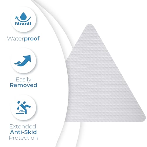 Anti Slip Shower Stickers 24 PCS, Invisible Non-Slip Shower Strips for Adults, Premium Adhesive Bath Tub Stickers (Clear) - color: Clear, size: Triangle