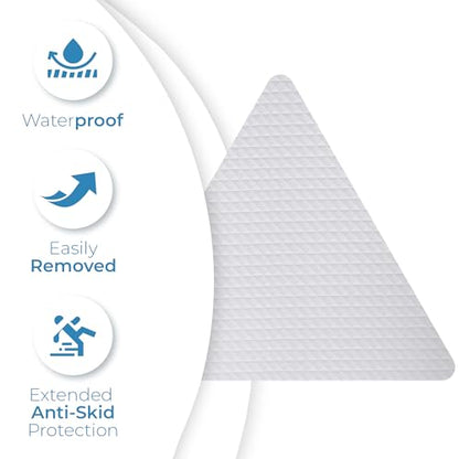 Anti Slip Shower Stickers 24 PCS, Invisible Non-Slip Shower Strips for Adults, Premium Adhesive Bath Tub Stickers (Clear) - color: Clear, size: Triangle