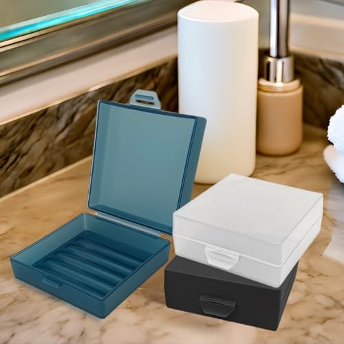Soap Container, Shower Square Bar Holder Fit Handmade Soap, Travel Soap Case (Matt Black) - color: Matt Black
