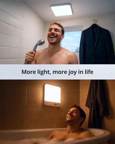 Combuh 2 Pack Square Rechargeable Ceiling Lights with Remote Operated Battery Powered, 60 Day Long Lasting Wireless Stick on Inside Waterproof Shower Lighting No Electricity Needed for Hallway Closet - color: 3CCT-Square, size: 2 Pack