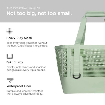 MISSION Boat Gear CASSI Heavy-Duty Outdoor Tote and Waterproof Marine-Grade Mesh Boat Bags - color: Sage, size: 50 Liter