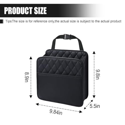 Foldable Car Seat Back Organizer, Large Capacity Hanging Car Backseat Storage Bag with Cup Holders, PU Leather Waterproof Car Trash Bag Can, Car Travel Accessories for Most Vehicles (1PC) - size: 1PC