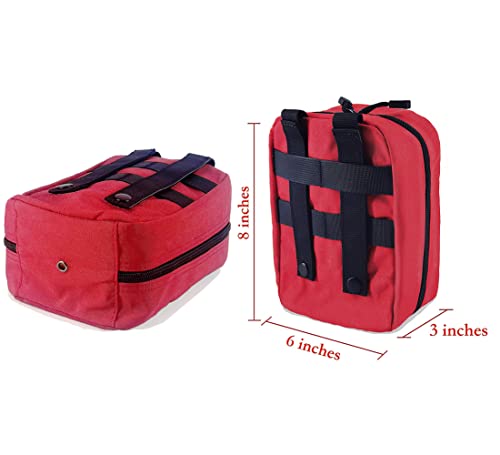 Carlebben EMT Pouch MOLLE Ifak Pouch Tactical MOLLE Medical First Aid Kit Utility Pouch - color: Red
