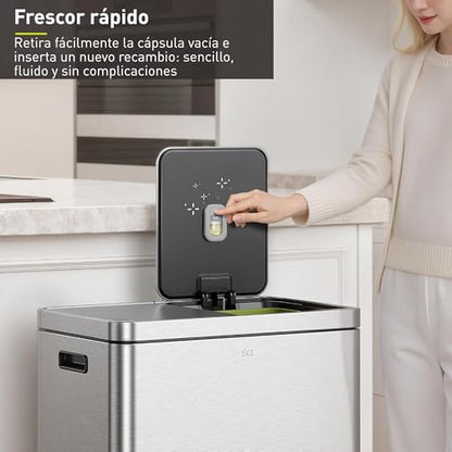 EKO Refresh Deodorizer Pod Kit with Refillable Holder, 1 Pod + 1 Holder, Plant-Based Odor Eliminator for Trash Can, Bathroom, Storage – Long-Lasting 45 Days Air Freshener, Natural, Chemical-Free - size: Starter Set