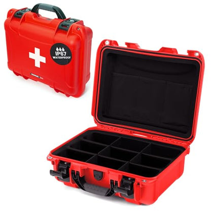 NANUK 920 Waterproof First Aid Box Empty with Lid Organizer & Dividers – Durable Medical First Aid Organizer Case, IP67-Rated, Dustproof, Impact-Resistant, Floats (16.7” x 13.4” x 6.8”) – Red - size: 920 Empty – w/ Organizers