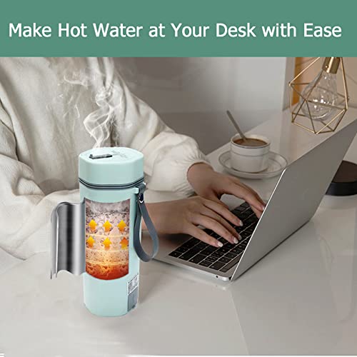 Electric Travel Kettle, Portable Electric Kettle, Mini Hot Water Boiler, Small Travel Tea Kettle Fast Boiling Water, One Cup Hot Water Maker, 350ml-Green - color: Green-350ml