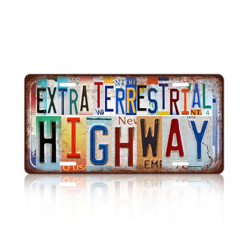 Vintage Wall Decor Extra Terrestrial Highway License Plate | Metal Sign Tin Signs - color: plate-A-01