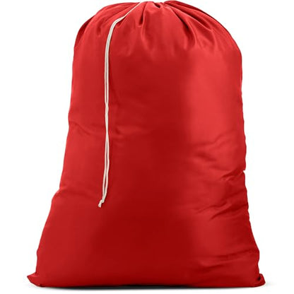 Nylon Laundry Bag - Locking Drawstring Closure and Machine Washable. These Bags will Fit a Laundry Basket or Hamper and Strong Enough to Carry up to Three Loads of Clothes. (Red) - color: Red, size: 22" x 32"