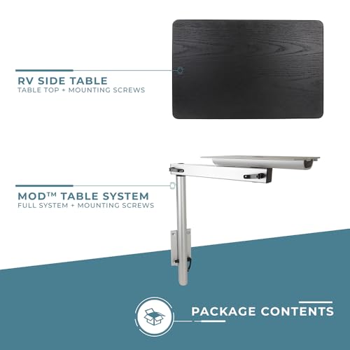 Manufacturers' Select ITC RV Side Table with MOD Table Leg System (Black Shiplap Table Top w/Silver Table Leg) - color: Black Shiplap Table Top W/ Silver Table Leg