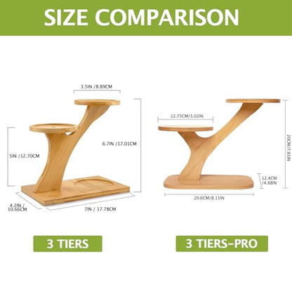 XXXFLOWER Wood Plant Stand for Indoor,Small Desktop Plant Stand,3 Tier Succulent Windowsill Shelf Holders for Balcony Home Office Garden Patio Gift（Pots NOT Included）