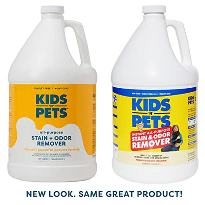 Kids 'N' Pets Instant All-Purpose Stain & Odor Remover - Cleans Dog Pee, Cat Urine, Other Smells, Spots from Carpet, Couch, Mattress - Non-Toxic Chemicals & Child Safe Enzyme Cleaner - 1-Gallon - style: 128 oz gallon