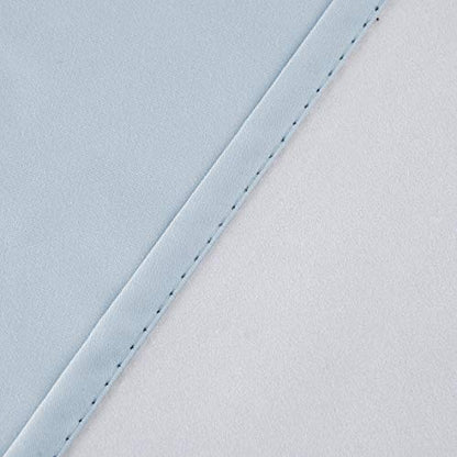 Diamond Home Linens 2 Piece 100% Blackout Insulated Rod Pocket Kitchen Curtain Tiers Set for Small Windows 36" Long-Light Blue - color: Light Blue, size: 27"W x 36"L (Pack of 2)