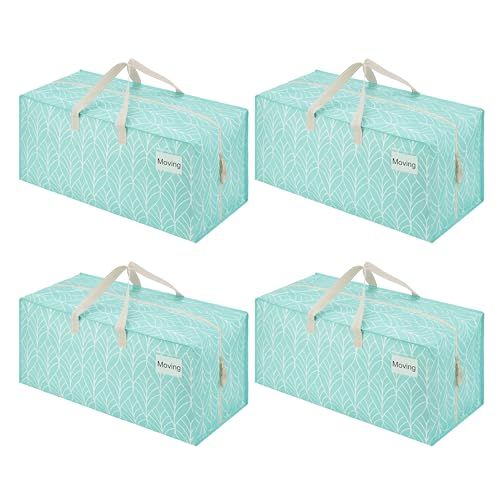 VENO 4 Pack Heavy Duty Moving Bags with Backpack Straps, Zippers & Handles, Extra Large Packing Bags for College Dorm Essentials, Moving Supplies Alternative to Cardboard Moving Boxes - color: Evergreen, size: 4 Pack