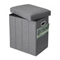 Tall Ottoman with Storage Collapsible Fabric Small Slim Folding Ottoman Furniture with Handles Lid for Room Footrest Foot Stool Linen Grey 16.5x16.5x11.8in - color: Grey