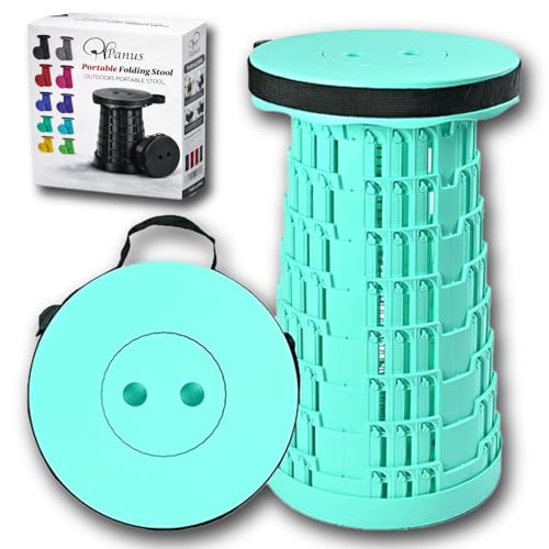 Telescoping Folding Camping Stool, Portable Adjustable Height Outdoor Chair, 1-Second Setup, Compact Lightweight for Camping, Fishing, Hiking (US Mint) - color: Us Mint