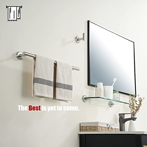 JQK Towel Bar Brushed Steel, 19 Inch 304 Stainless Steel Thicken 0.8mm Towel Rack Bathroom, Towel Holder Wall Mount, Useable Length 16 Inch TB110L16-BN - color: Brushed, size: 19.1 Inch