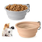 Dog Bowl Pet Travel Collapsible Bowls 2 Pack, Portable Foldable Cats Dogs Water Dish Puppy Bowl for Walking Parking Traveling, Silicone One-Piece Molded Rim No Fall Off or Crack BPA Free - color: Light grey + khaki