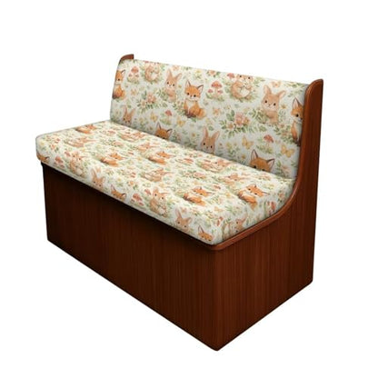 Fox Rabbit Mushroom Floral Print RV Dinette Cushion Covers Camper Sofa Cushion Cover Stretchable RV Dinette Seat Covers 2Pcs with Backrest & Bench Cover 2Sets - color: Fox Rabbit Mushroom Floral