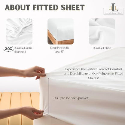 Lukeville Luxury Linen 3-Piece Cot Sheet Set - 25" x 75" x 9" - White Solid - color: White, size: Cot Sheet 25"x 75"
