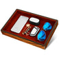 Wooden Valet Tray with Velvet Lining, EDC Desktop Catchall Organizer, Storage Tray for Jewelry, Wallets, Watches, Keys, Glasses, Perfect for Nightstand, Dresser, Entryway Bedside
