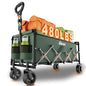 Extra Long Collapsible Wagon Cart, 480LBS Heavy Duty Utility Wagons with All-Terrain Wheels, Foldable Grocery Carts for Gardening, Shopping, Beach, Camping, Army Green - color: Army Green