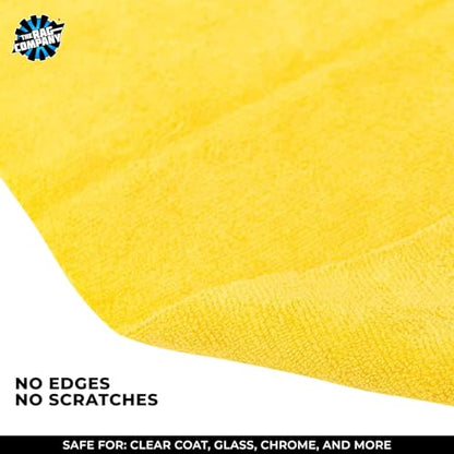 The Rag Company - Edgeless 365 Microfiber Towels (10-Pack) Premium 70/30 Blend, Professional Polishing, Wax Removal, Auto Detailing, 365gsm, 16in x 16in, Gold - color: Gold