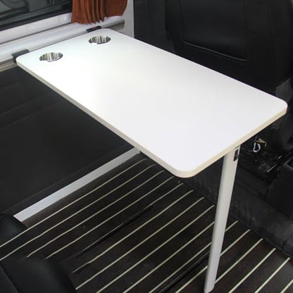 RV Dinette Table, Foldable RV Table with Two Cup Slots, Solid Wood Wall Mount Folding Picnic Table, Lightweight RV Table for Small Space, RV, Home Office, Bedroom or Kitchen(White) - color: White