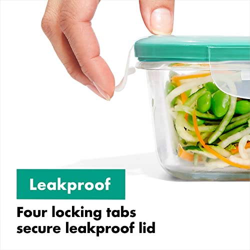 OXO Good Grips 1.6 Cup Smart Seal Leakproof Glass Rectangle Airtight Food Storage Container - size: 1.6 Cup, style: Glass