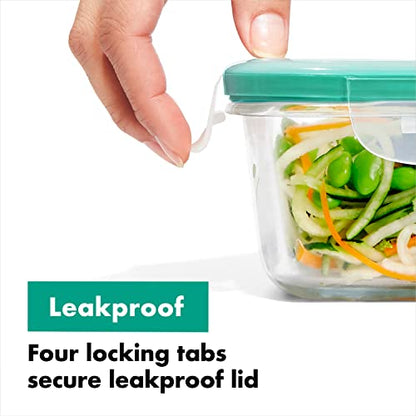OXO Good Grips 1.6 Cup Smart Seal Leakproof Glass Rectangle Airtight Food Storage Container - size: 1.6 Cup, style: Glass