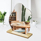 Irregular Aesthetic Vanity Mirror, Frameless Acrylic Decorative Desk Tabletop Mirror with Wooden Stand Funky Makeup Mirror for Living Room Bedroom and Minimal Spaces Home Decor (Cloud Shape), White