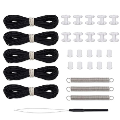 RV Pleated Shade Repair Kit, RV Window Shade Restringing Kit, Repair and Maintain of Day Night Pleated Shade (Black) - color: black