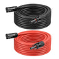 10 AWG Solar Extension Cable 25FT Black + 25FT Red, 10 Gauge Solar Panel Wire Male to Female Tinned Copper Wire for Solar Panel, Automotive, RV, Boat, Outdoors - size: 10AWG 25FT