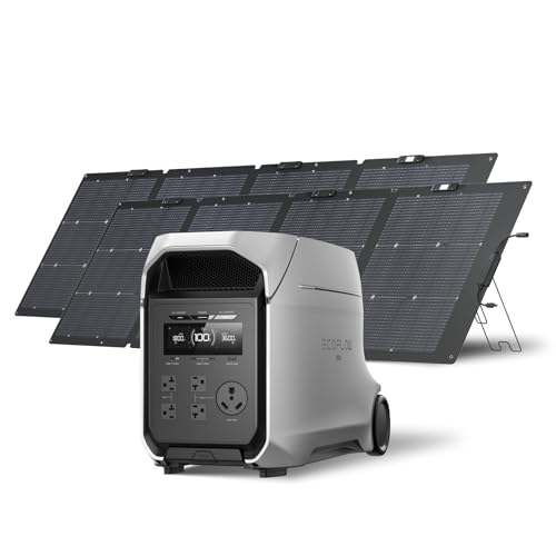 EF ECOFLOW DELTA 3 Ultra Plus Portable Power Station with 2X220W Solar Panel, 3072Wh LiFePO4 Battery, 3600W (7200W Surge) Output, Expandable to 11kWh, Reliable Home Battery Backup & Camping - style: DELTA 3 Ultra Plus+2*220W Solar Panel