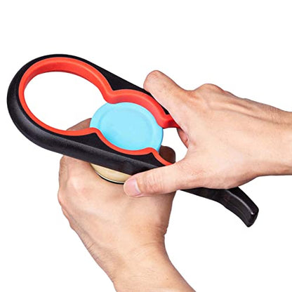 Bloss Jar Opener Bottle Opener Jar Gripper for Weak Hands, Seniors With Arthritis and Children, 4 in 1 Multi-Function Non Slip Colorful Can Opener Tool Get Lids Off Easily, Black Red - color: Black Red