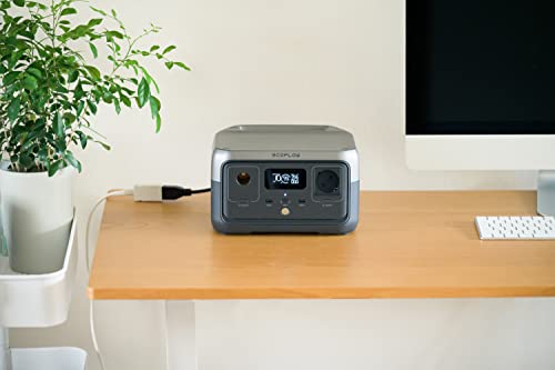 EF ECOFLOW Portable Power Station RIVER 2, 256Wh LiFePO4 Battery/ 1 Hour Fast Charging, 2 Up to 600W AC Outlets, Solar Generator (Solar Panel Optional) for Outdoor Camping/RVs/Home Use - style: RIVER 2