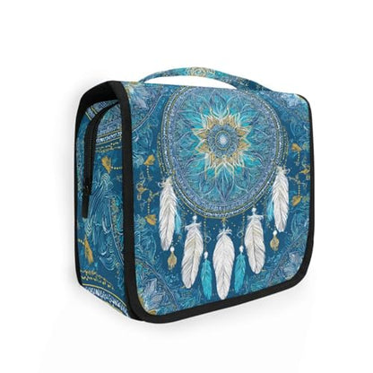 Mandala Boho Dreamcatchers Hanging Toiletry Makeup Bag Bohemian Style Travel Toiletries Organizers Cosmetics Bags for Women - color: Mandala Boho