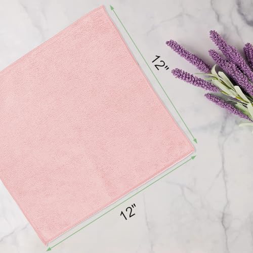UNIMADE Washcloths Bulk - 10 Pack - Face Towels (12" x 12"), Highly Soft Wash Cloths and Hand Towels, Fast Drying Multi-Purpose Microfiber Cleansing Cloths for Bathroom, Hotel, Spa, and Salon - Pink - color: Pink, size: 10Pack