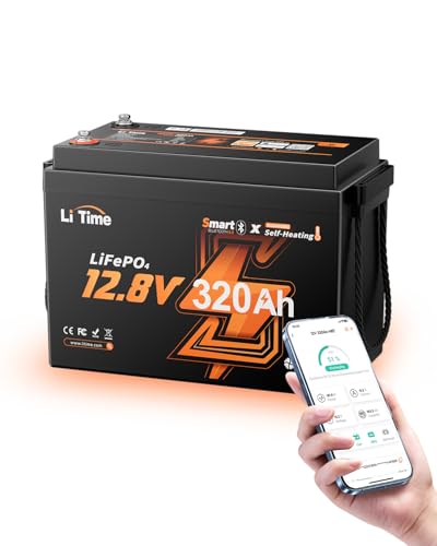 Litime 12V 320Ah Mini Self-Heating Lithium RV Battery, Max 15000 Deep Cycles LiFePO4 Battery, Bluetooth & 2 Heating Mode. - size: 320Ah Heated (Mini)