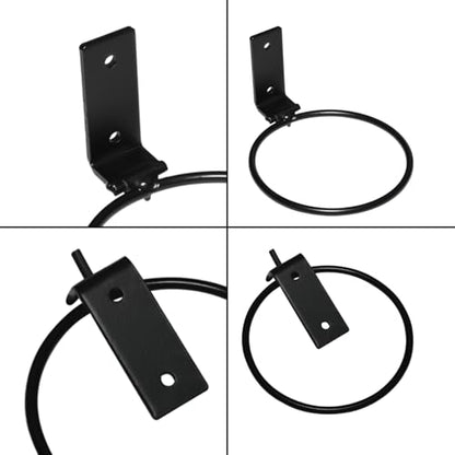 2 Pack Wall Mounted Plant Holder,Plant Pot Holder,Hanger Heavy Duty Flower Pot Ring for Outside,Foldable Wall Plant Holder,4 Inch(Black) - color: Foldable, size: 4inch，2pcs
