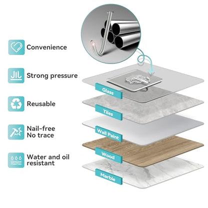 50 Pack Sticky Hooks for Hanging Heavy Duty, Wall Hook Adhesive, Transparent self Adhesive Hooks for Wall, Kitchen, Bathroom & Ceiling - color: 50 Transparent self Adhesive Hooks