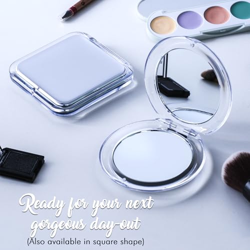 MIRRORVANA Small Compact 20X Magnifying Mirror for Travel - Handheld, Foldable & Lightweight - Mini Pocket-Sized Magnified Mirror for Purse - Square 3.3” x 3.3”
